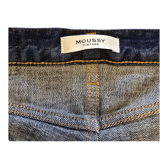 Moussy Vintage Jeans Womens 25 Blue Glendale Skinny Cropped Distressed Grunge - Picture 3 of 14